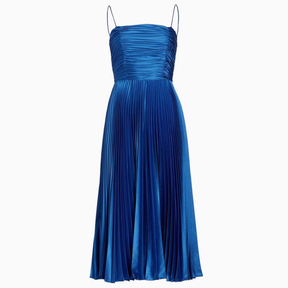 Amur pleated midi dress